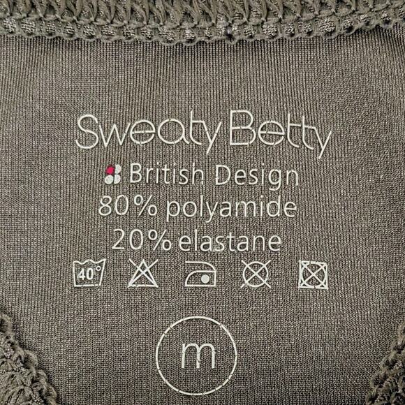 SWEATY BETTY Metallic Tan Draped Neck Workout Racerback Tank Size Medium - Picture 3 of 5